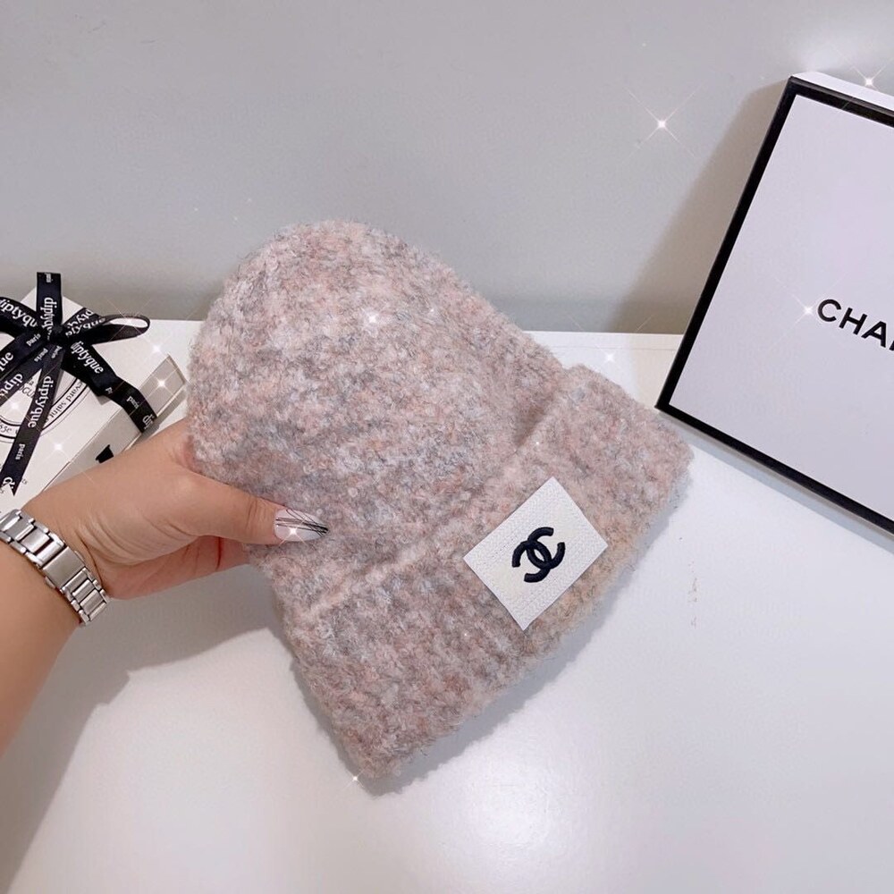 Chanel Bouclé Knit Beanie with CC Patch - Picture 3 of 9